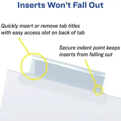 Avery Big Tab Extra-Wide Insertable Dividers, Clear Reinforced, White/Clear, 8-Tab