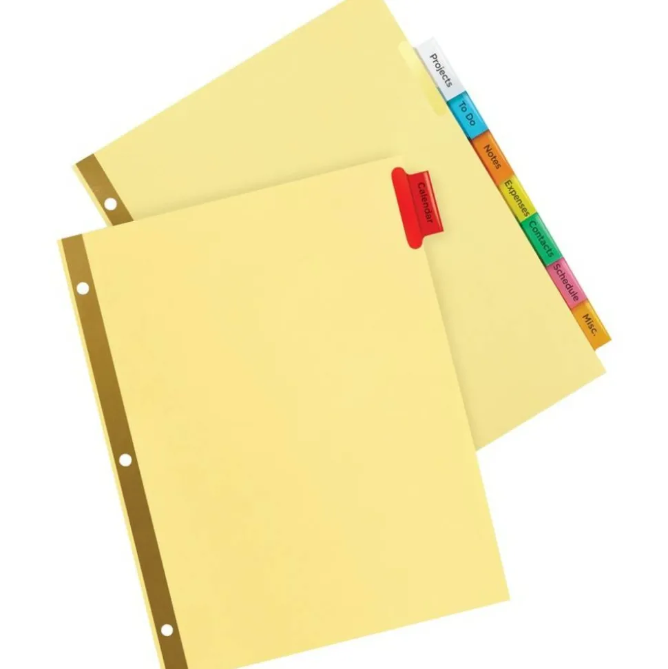 Avery Big Tab Insertable Dividers, Gold Reinforced, Buff/Multicolor, 8-Tab