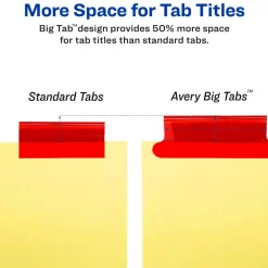 Avery Big Tab Insertable Dividers, Gold Reinforced, Buff/Multicolor, 8-Tab