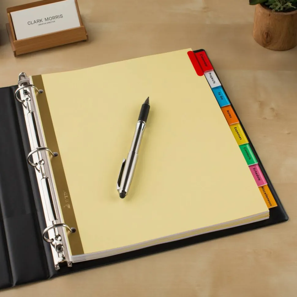 Avery Big Tab Insertable Dividers, Gold Reinforced, Buff/Multicolor, 8-Tab