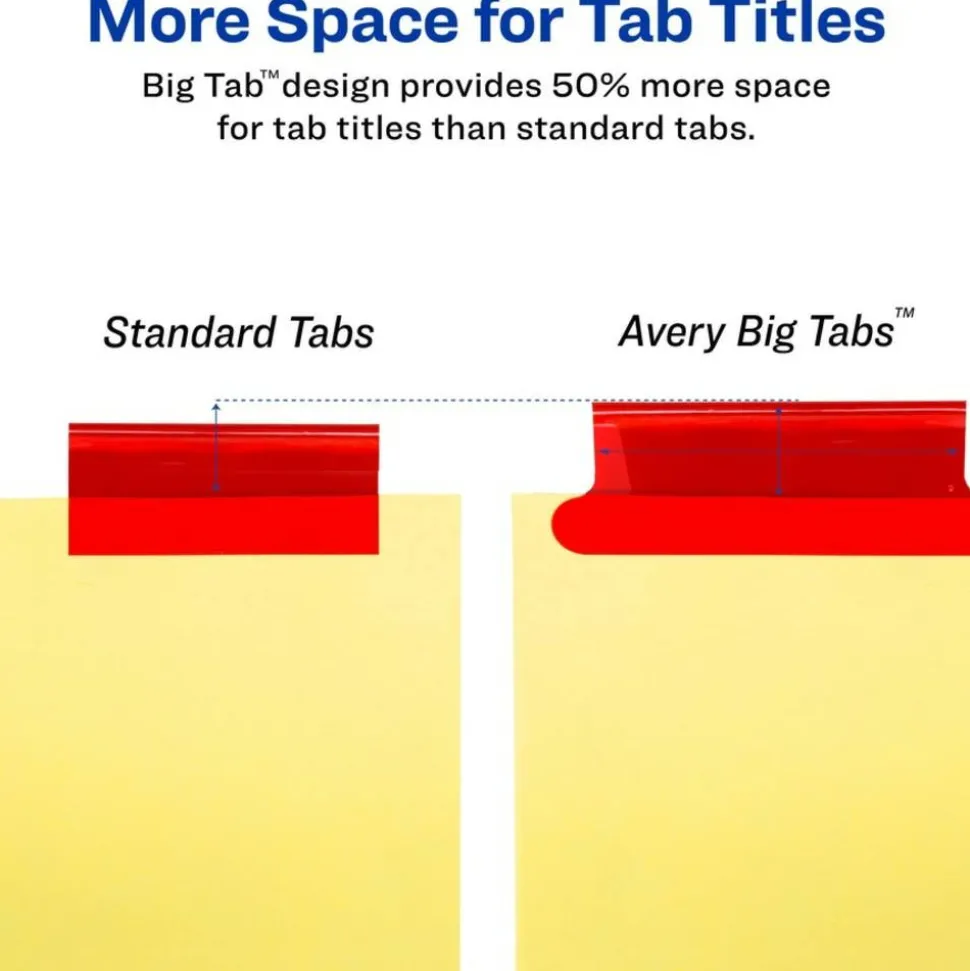 Avery Big Tab Insertable Dividers, Gold Reinforced, Buff/Multicolor, 8-Tab