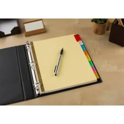 Avery Big Tab Insertable Dividers, Gold Reinforced, Buff/Multicolor, 8-Tab