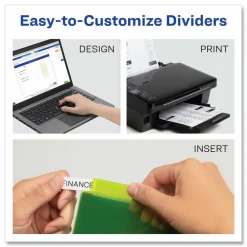 Avery Big Tab Insertable Plastic Dividers, Double Pocket, Multicolor, 8-Tab