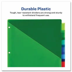 Avery Big Tab Insertable Plastic Dividers, Double Pocket, Multicolor, 8-Tab
