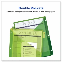 Avery Big Tab Insertable Plastic Dividers, Double Pocket, Multicolor, 8-Tab