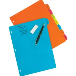Avery Big Tab Write & Erase Durable Plastic Dividers, 8 1/2" x 11", Multicolor Brights, 8-Tab
