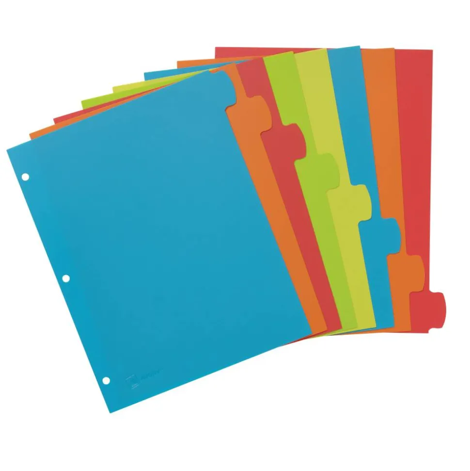 Avery Big Tab Write & Erase Durable Plastic Dividers, 8 1/2" x 11", Multicolor Brights, 8-Tab