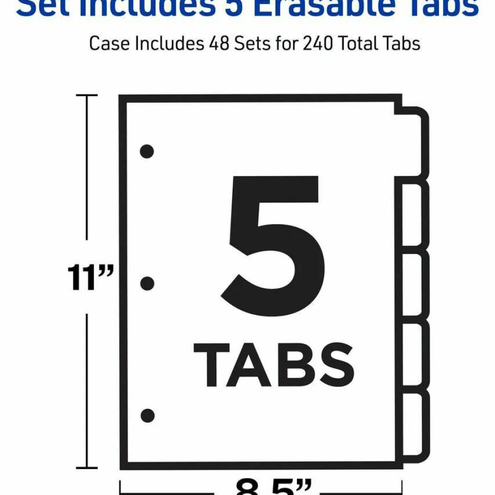 Avery Big Tab Write & Erase 5-Tab Dividers (23076)