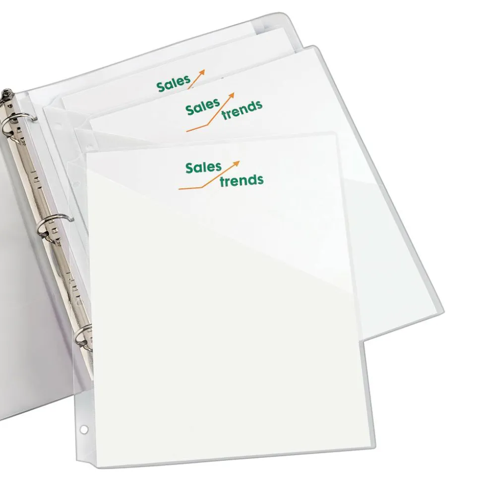 Avery Binder Pockets For 3 Ring Binders, Clear, Pack Of 5 Binder Pockets