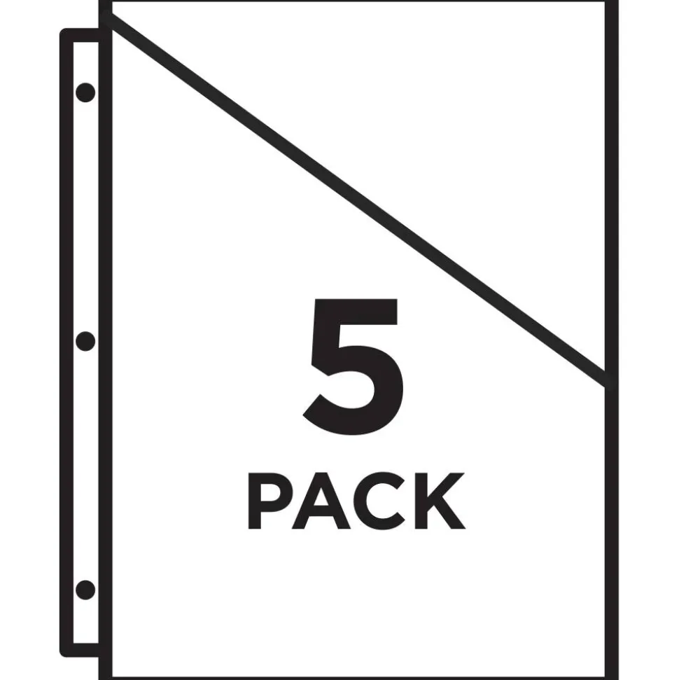 Avery Binder Pockets For 3 Ring Binders, Clear, Pack Of 5 Binder Pockets