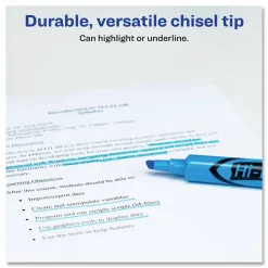 Avery Desk Style Highlighters, Chisel Point, Light Blue, Pack Of 12