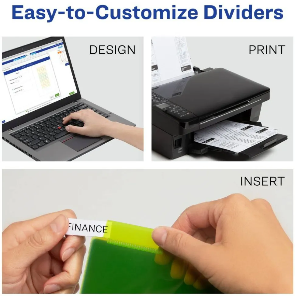 Avery Dividers for 3 Ring Binders, 5-Tab Binder Dividers, Two-Pocket Plastic Binder Dividers, Insertable Big Tab, Multicolor, 1 Set (11906)