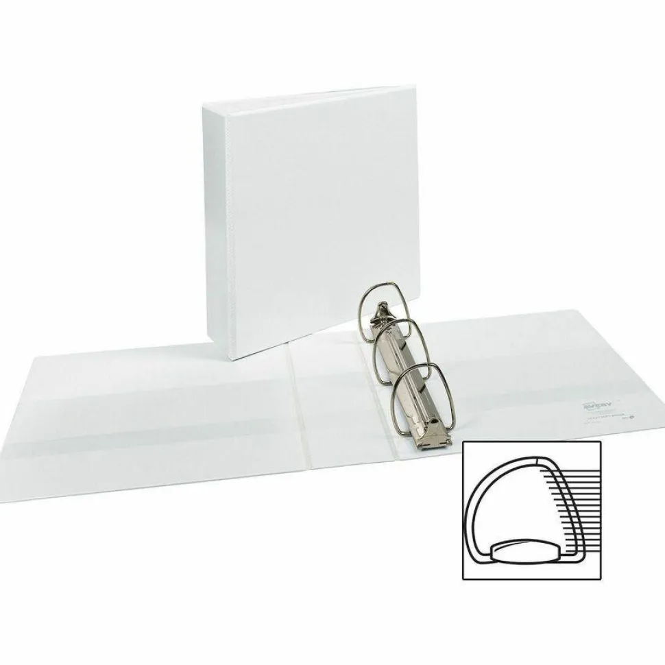 Avery Durable Clear View 3 Ring Binders, 3 Inch EZD Rings, White, 1 Binder