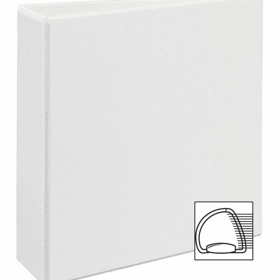 Avery Durable Clear View 3 Ring Binders, 3 Inch EZD Rings, White, 1 Binder