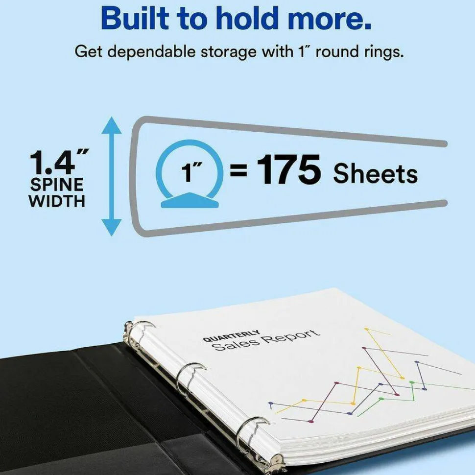Avery Economy View 3-Ring Binder, 1" Round Rings, White