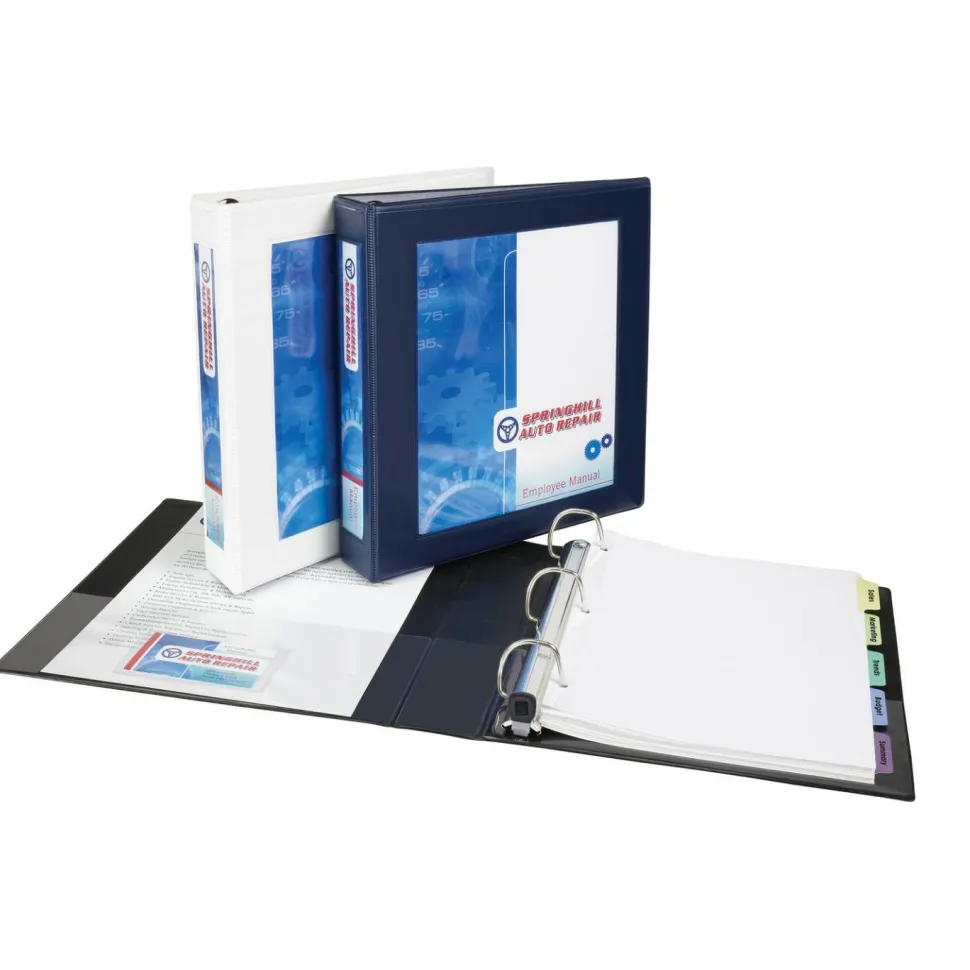 Avery Framed View Heavy-Duty Binders, 3 Rings, 1" Capacity, 11 x 8.5, Navy Blue, 12/Carton
