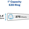 Avery Heavy-Duty Framed View 3-Ring Binder, 1" One Touch EZD Rings, Navy Blue, 1 Binder