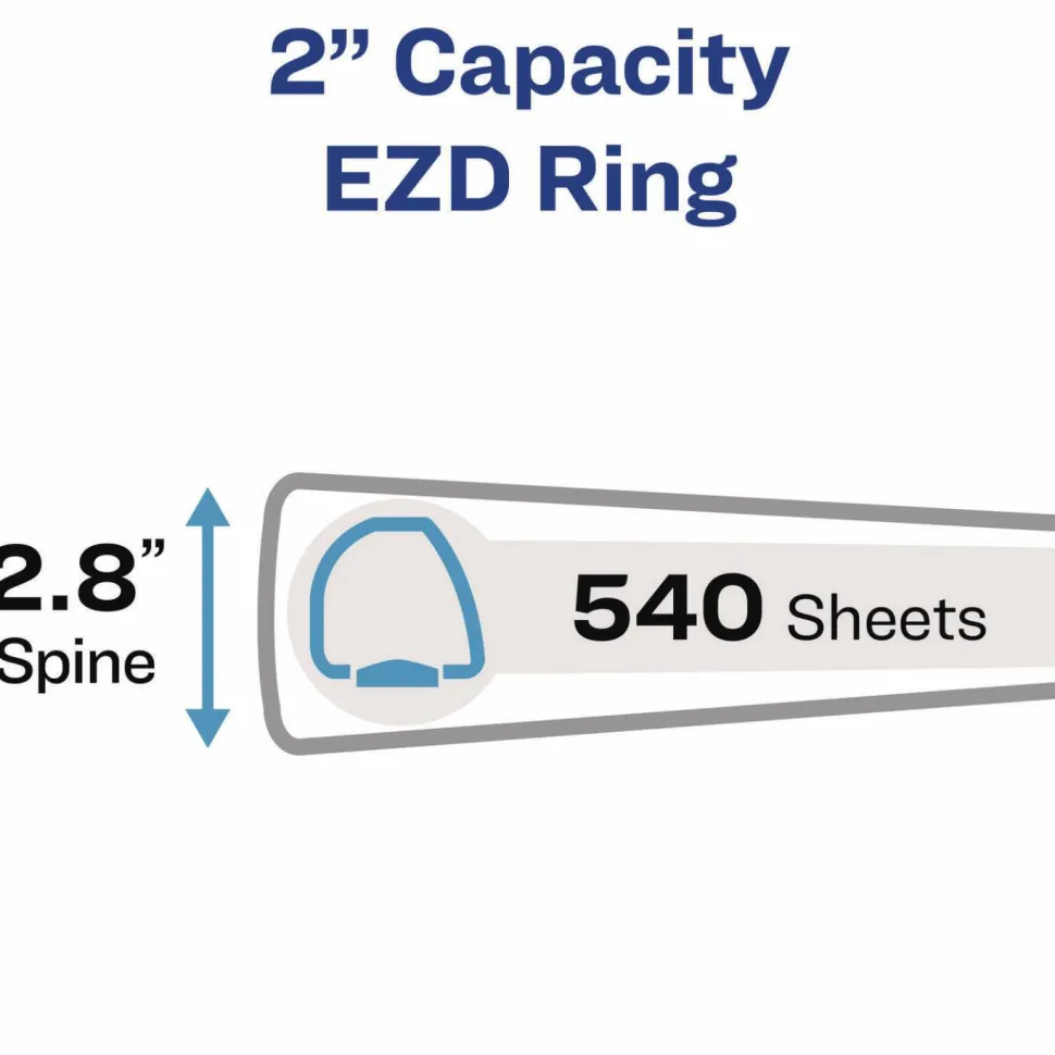 Avery Heavy-Duty View 3 Ring Binder, 2" One Touch EZD Rings, White, 1 Binder