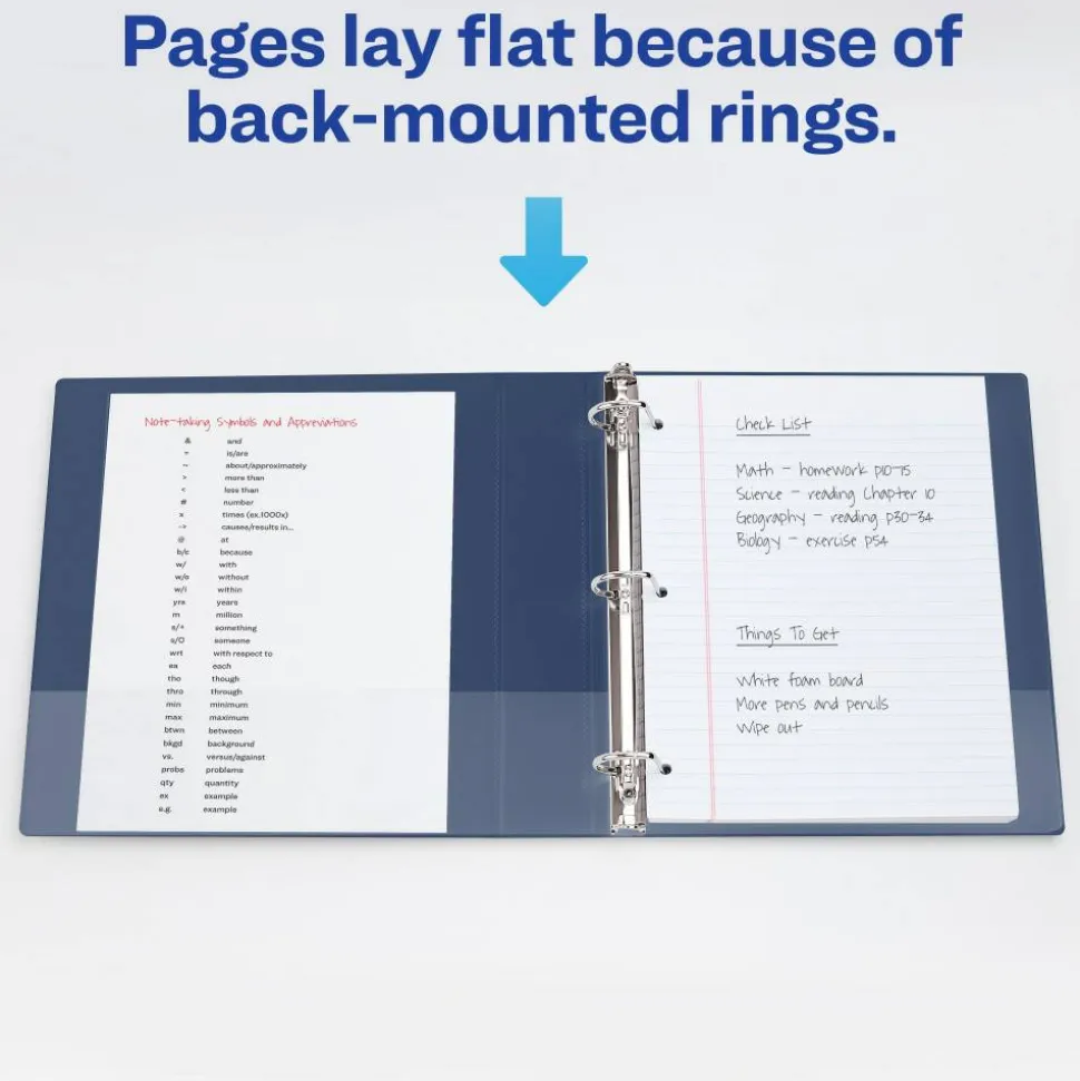Avery Heavy-Duty View 3 Ring Binder, 1.5" One Touch EZD Rings, Navy Blue, 1 Binder
