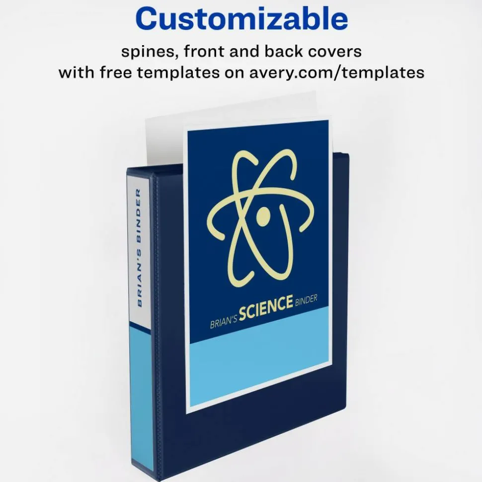 Avery Heavy-Duty View 3 Ring Binder, 1.5" One Touch EZD Rings, Navy Blue, 1 Binder