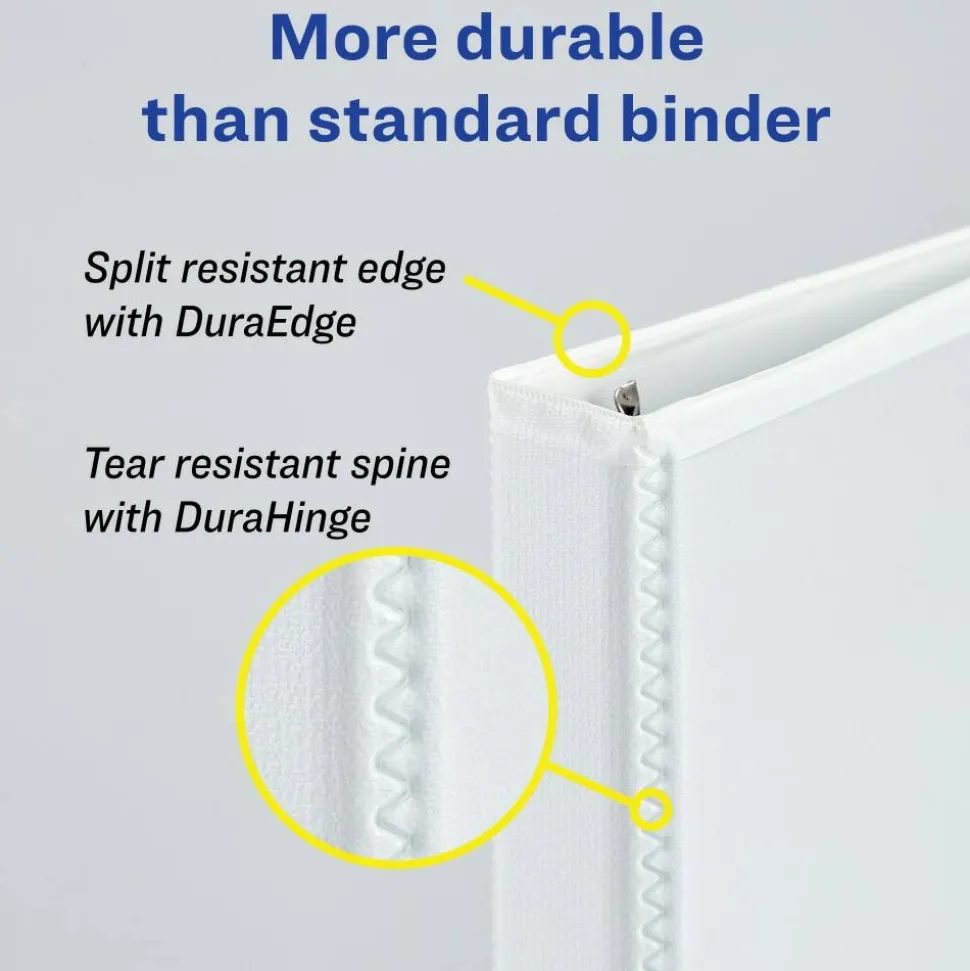 Avery Heavy-Duty View 3 Ring Binder, 1.5" One Touch EZD Rings, White, Pack Of 12