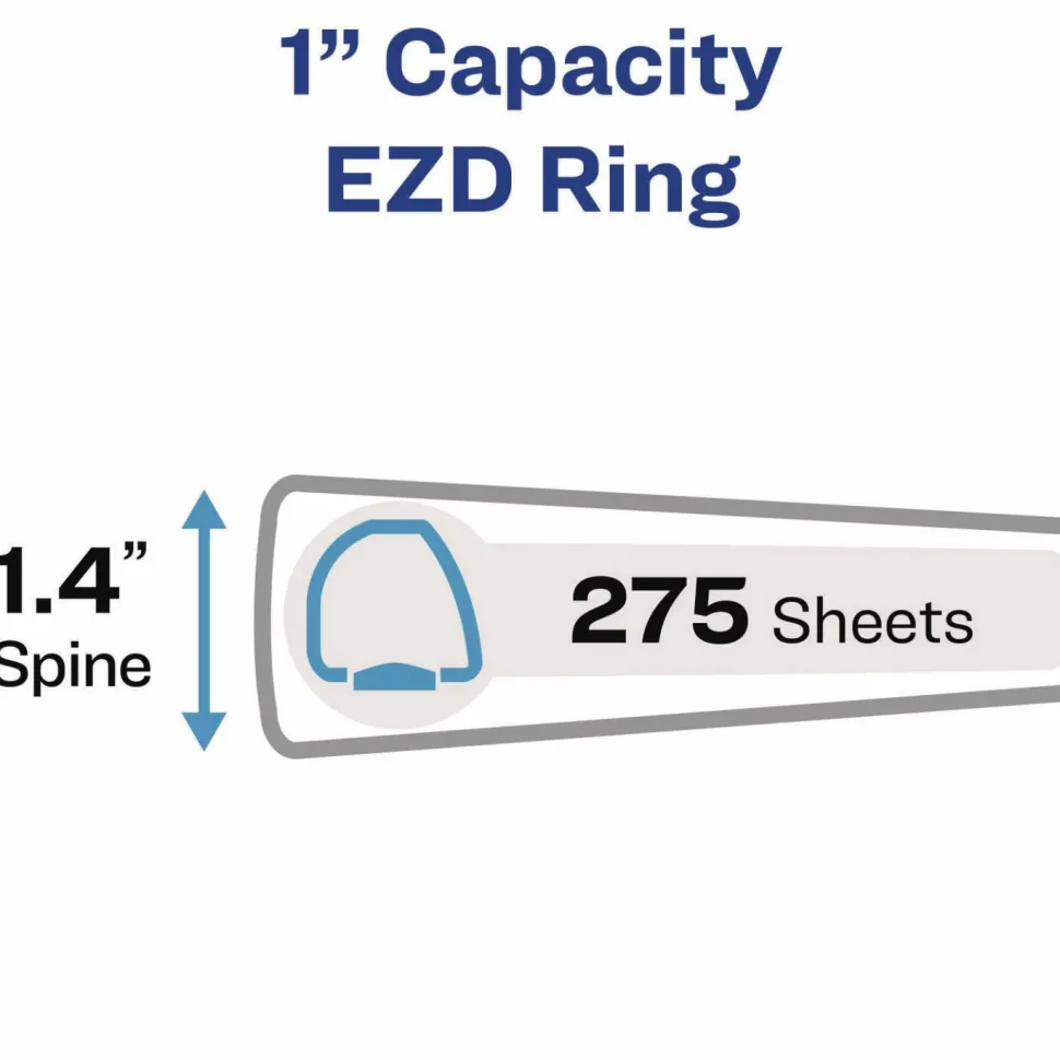 Avery Heavy-Duty View 3-Ring Binder With Locking One-Touch EZD Rings, 1" D-Rings, 42% Recycled, Purple