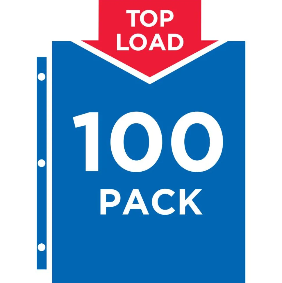 Avery Heavyweight Easy Load Diamond Clear Sheet Protector, Side: 3-Hole Punched, Top Load 8.5 x 11 Insert, Clear Front, 100/Box