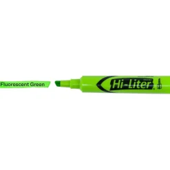 Avery Hi-Liter Highlighters, SmearSafe, Chisel Tip, Desk-Style, Fluorescent Green, Box Of 12
