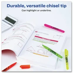 Avery Hi-Liter Pen Style Highlighters - Chisel Point Style, 6/Pack