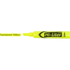 Avery Hi-Liter SmearSafe Highlighters, Chisel Tip, Desk-Style, Flourescent Yellow, Pack Of 12 Highlighters