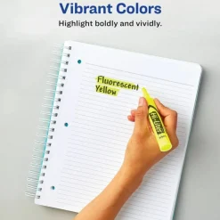 Avery Hi-Liter SmearSafe Highlighters, Chisel Tip, Desk-Style, Fluorescent Blue, Pack Of 12 Highlighters