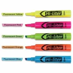 Avery Hi-Liter SmearSafe Highlighters, Chisel Tip, Desk-Style, Assorted, Pack Of 12 Highlighters