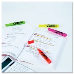 Avery Hi-Liter SmearSafe Highlighters, Chisel Tip, Desk-Style, Assorted, Pack Of 4
