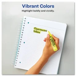 Avery Hi-Liter SmearSafe Highlighters, Chisel Tip, Desk-Style, Assorted, Pack Of 4