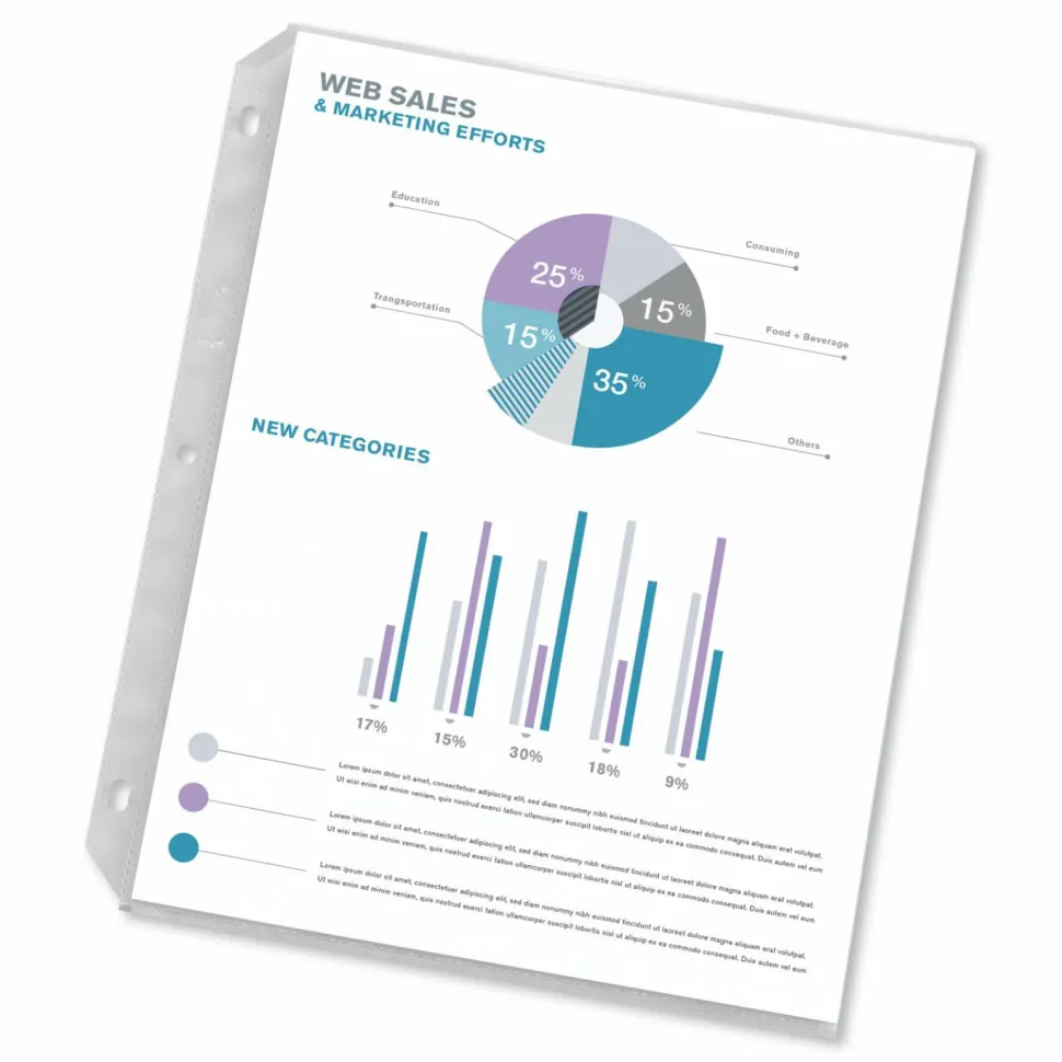 Avery Non-Glare Heavyweight Sheet Protectors With Easy Load, 8-1/2" x 11", Clear, 100 Document Protectors