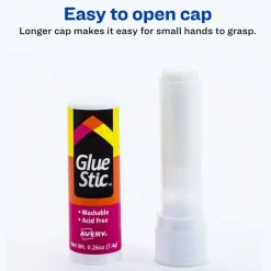 Avery Permanent Glue Stic Value Pack, White, 0.26 oz., Pack Of 18 Sticks