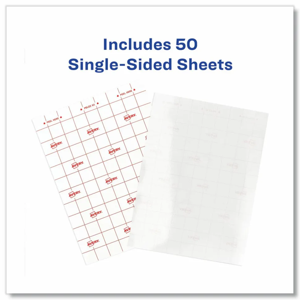 Avery Permanent Self-Adhesive Laminating Sheets, 9" x 12", Clear, Pack Of 50