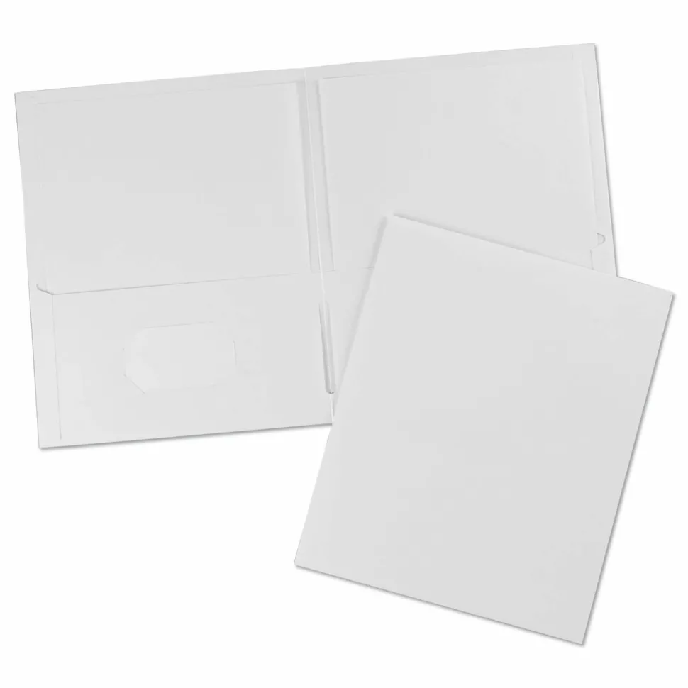 Avery 2-Pocket Folders, Letter Size, White, Pack Of 25