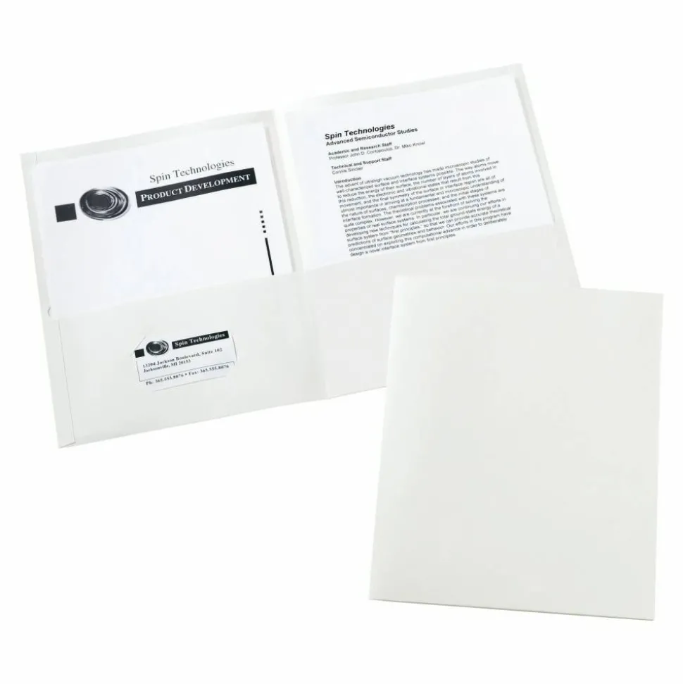 Avery 2-Pocket Folders, Letter Size, White, Pack Of 25