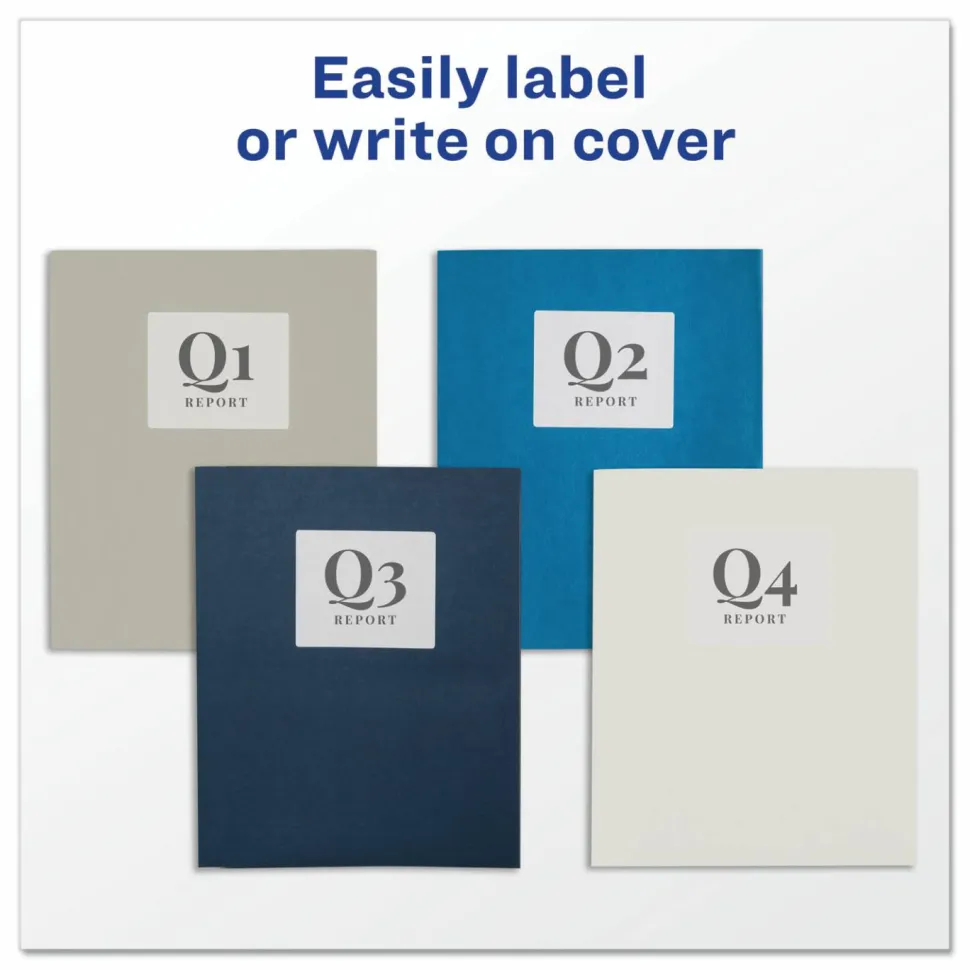 Avery 2-Pocket Folders, Letter Size, White, Pack Of 25