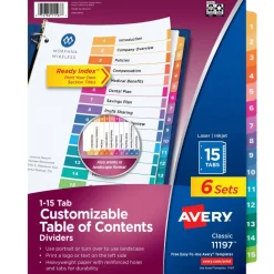 Avery Ready Index Table of Contents Dividers