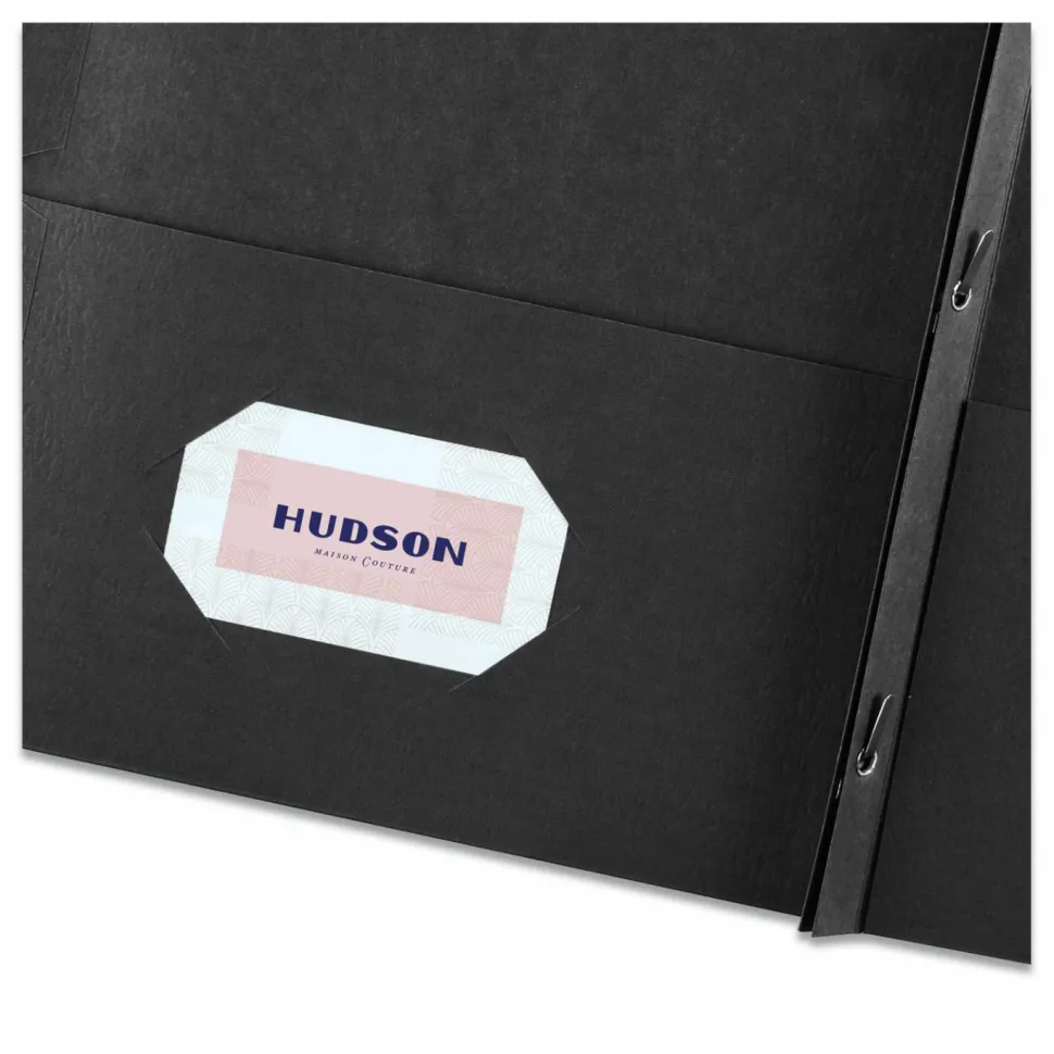 Avery Two Pocket Folders With 3 Prong Fasteners, 8-1/2" x 11", Holds 70 Sheets, Black, Box Of 25 Folders