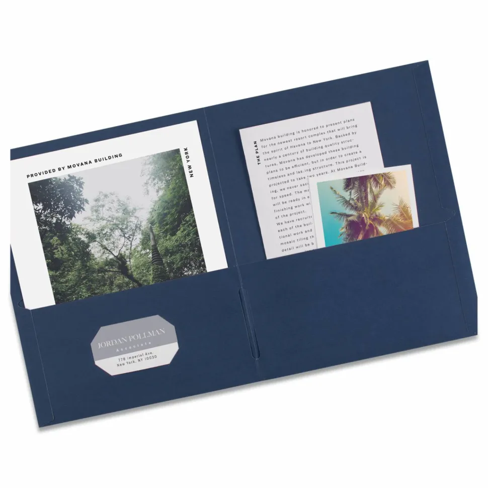 Avery Two Pocket Folders, 8-1/2" x 11", Dark Blue, Box Of 25
