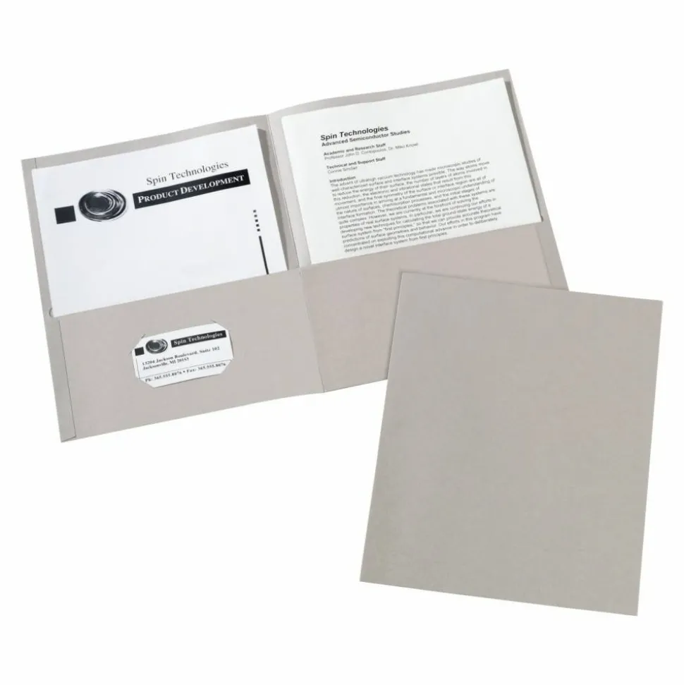 Avery Two-Pocket Folder, Accommodates (40) 11 x 8.5 Sheets, Gray, 25/Box