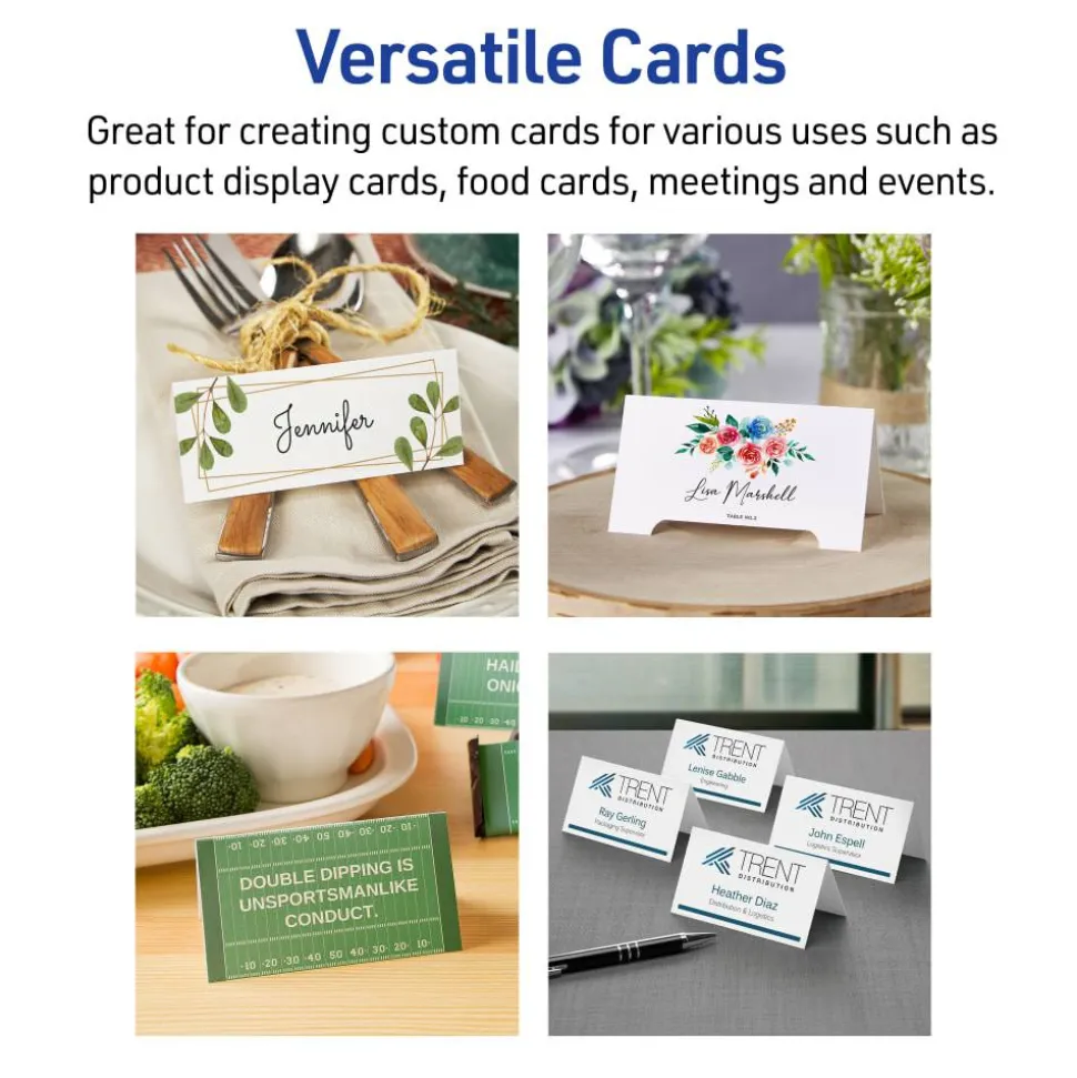 Avery Arched Place Cards, 2-1/16" x 3-3/4" , White, 100 Cards (35700)