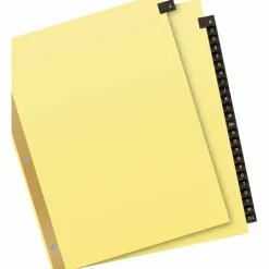 Avery A-Z Dividers For 3 Ring Binders, Pre-Printed Black Leatherette Tabs, 25-Tabs, 1 Binder Divider Set