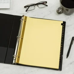Avery A-Z Dividers For 3 Ring Binders, Pre-Printed Black Leatherette Tabs, 25-Tabs, 1 Binder Divider Set