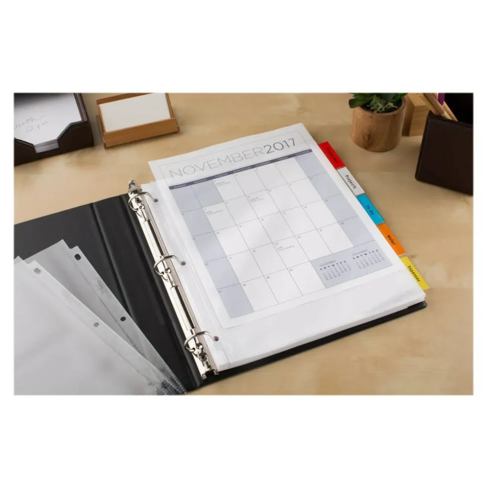 Avery Big Tab Extra-Wide Insertable Dividers, 9-1/4" x 11-1/8", Clear Reinforced, White/Multicolor, 5-Tab