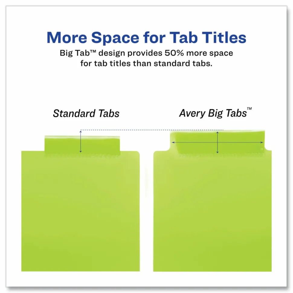 Avery Big Tab Insertable Plastic Dividers with Pockets