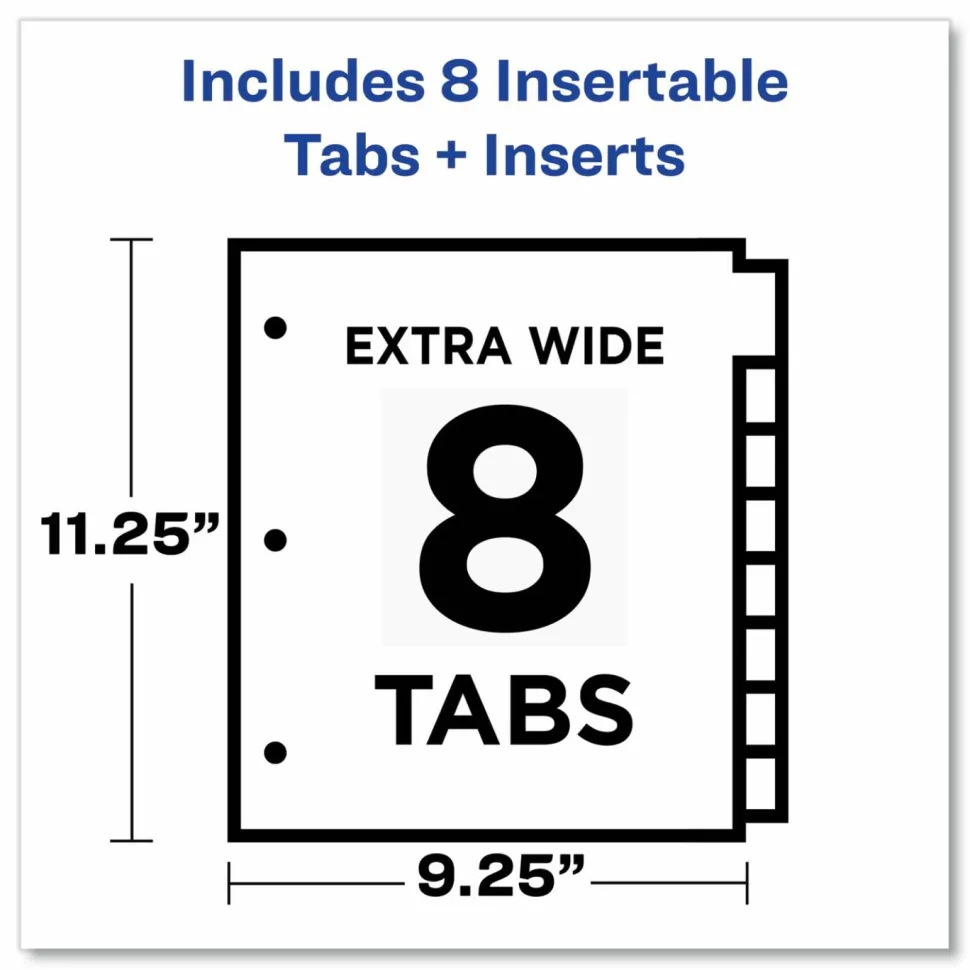 Avery Big Tab Insertable Plastic Dividers with Pockets